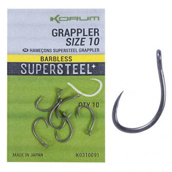 Kabliukai dydis 6-14 Korum Grappler Barbless - Hooky.lt